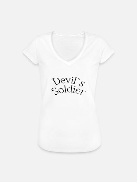 Devil`s soldier - Frauen Vintage T-Shirt - Weiß