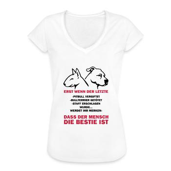 351 Der Mensch ist die Bestie - Frauen Vintage T-Shirt - Weiß - Vorne