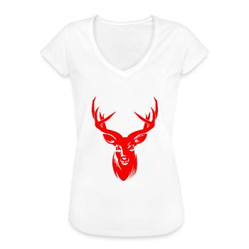 Bois de cerf - T-shirt vintage Femme - blanc - Devant - Danielle (179cm)
