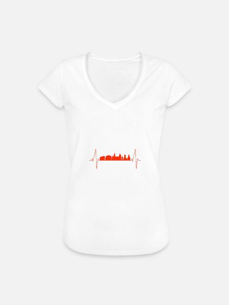 Mainz heartbeat - Frauen Vintage T-Shirt - Weiß