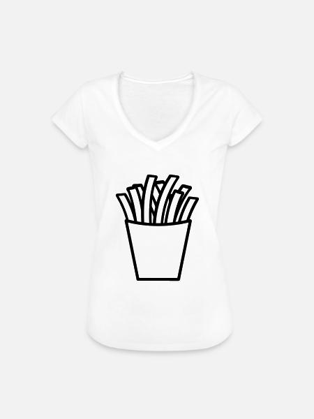 Pommes frites - Frauen Vintage T-Shirt - Weiß