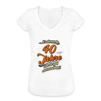 Es dauerte 40 Jahre, original RAHMENLOS® Design - Frauen Vintage T-Shirt - Weiß - Vorne