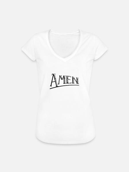 Amen - Frauen Vintage T-Shirt - Weiß