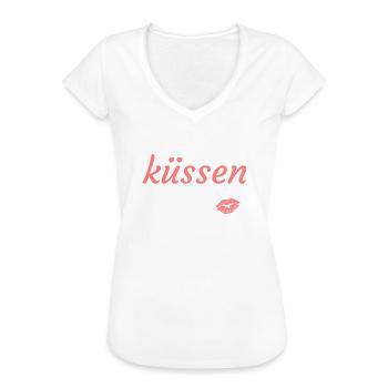 Ich kann besser küssen als kochen! - Frauen Vintage T-Shirt - Weiß - Vorne
