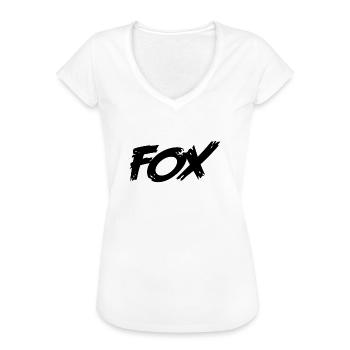 Fox - Frauen Vintage T-Shirt - Weiß - Vorne