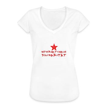 INTERNATIONALE SOLIDARITÄT STERN ROT LINKS - Frauen Vintage T-Shirt - Weiß - Vorne