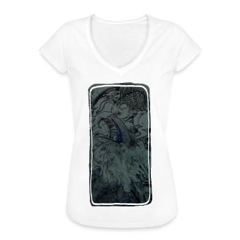 Rabe - Frauen Vintage T-Shirt - Weiß - Vorne - Danielle (179cm)