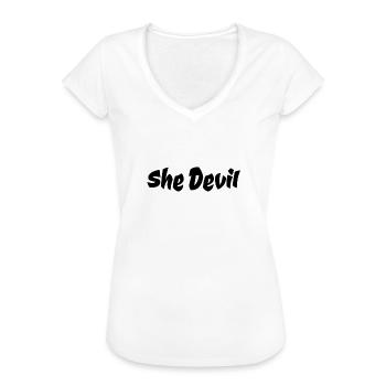 She devil - Frauen Vintage T-Shirt - Weiß - Vorne