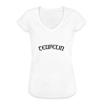 Teufelin - Frauen Vintage T-Shirt - Weiß - Vorne