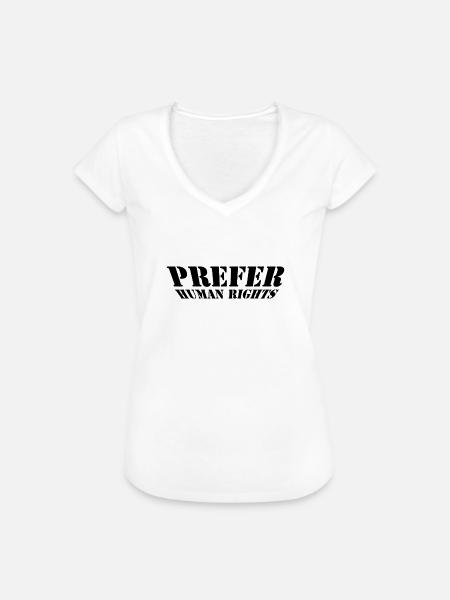Prefer human rights - Frauen Vintage T-Shirt - Weiß