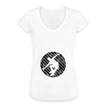 Skateboarder Skateboard Skater Skate Skateing - T-shirt vintage Femme - blanc - Devant - Danielle (179cm)