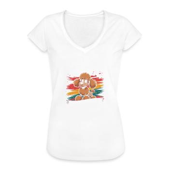 Poodle Mama, legendaria distribuidora de bocadillos - Camiseta vintage mujer - blanco - delante