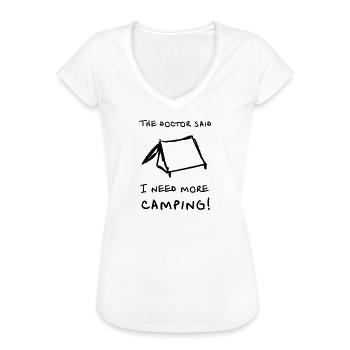 le médecin a dit tente - T-shirt vintage Femme - blanc - Devant - Danielle (179cm)