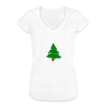 Ä Tännschen Please Attention Lustige Tannenbaum - Frauen Vintage T-Shirt - Weiß - Vorne