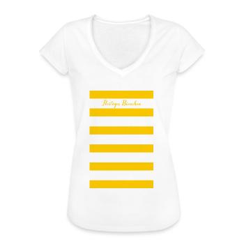 Streifen gelb - Fleißiges Bienchen - Frauen Vintage T-Shirt - Weiß - Vorne