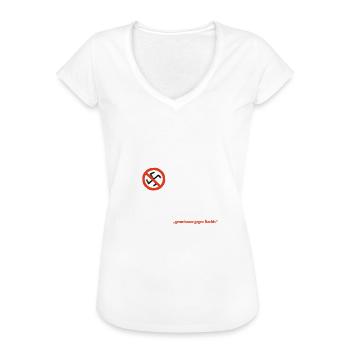 "gemeinsam gegen rechts" - Frauen Vintage T-Shirt - Weiß - Vorne
