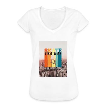 Streetwear - Frauen Vintage T-Shirt - Weiß - Vorne