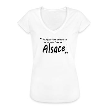En Alsace - T-shirt vintage Femme - blanc - Devant