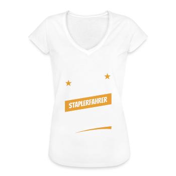 Niemand ist perfekt - Staplerfahrer - Spruch - Frauen Vintage T-Shirt - Weiß - Vorne