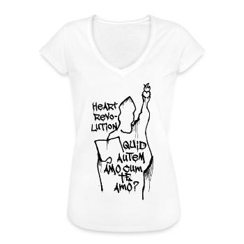 Herz Revolution - Frauen Vintage T-Shirt - Weiß - Vorne - Danielle (179cm)