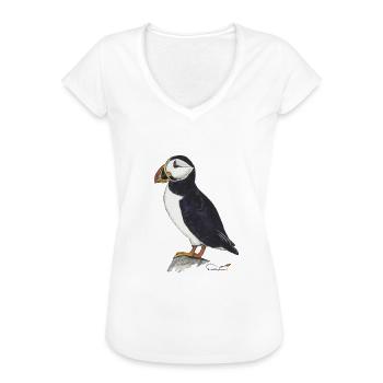 Papageitaucher - Frauen Vintage T-Shirt - Weiß - Vorne