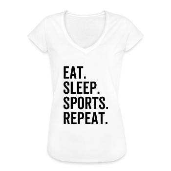 Mangia Sleep Sports Ripeti - Maglietta vintage donna - bianco - Fronte