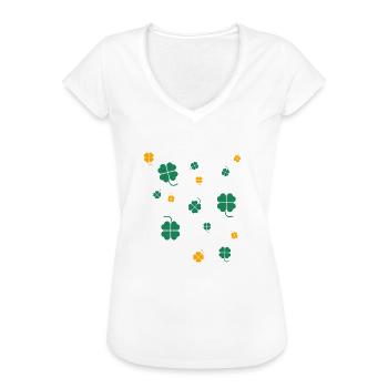 Kleeblatt,kleeblätter , Irland - Frauen Vintage T-Shirt - Weiß - Vorne