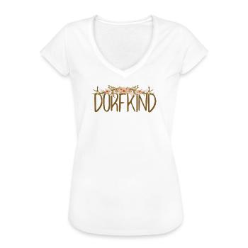 Dorfkind, Geweih, floral - Heimat T-Shirt - Frauen Vintage T-Shirt - Weiß - Vorne