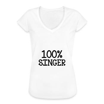 100% Singer - T-shirt vintage Femme - blanc - Devant - Danielle (179cm)
