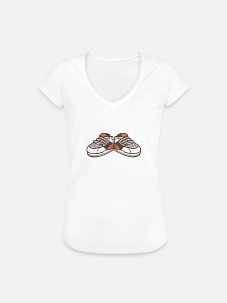 Sneaker Schuhe - Frauen Vintage T-Shirt - Weiß