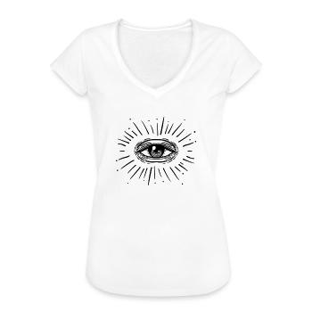 L’œil - T-shirt vintage Femme - blanc - Devant - Danielle (179cm)