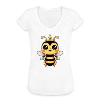 Biene Krone Imker Geschenk Bienenkönigin Kostüm - Frauen Vintage T-Shirt - Weiß - Vorne