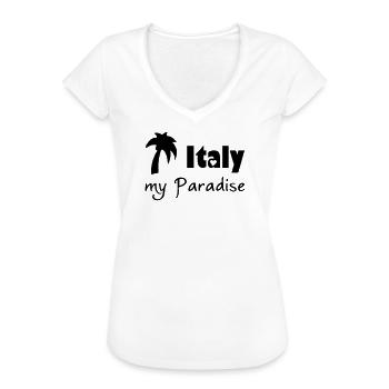 Italy Paradise Italien, Urlaub, Reise, Geschenk - Frauen Vintage T-Shirt - Weiß - Vorne