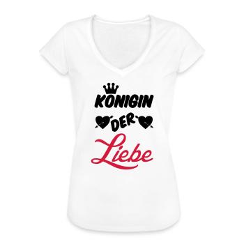 Königin der Liebe Krone Paar Geschenk Spruch Fun - Frauen Vintage T-Shirt - Weiß - Vorne
