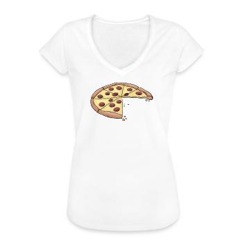Pizza für Eltern-Baby-Partnerlook mit 2 Kindern - Frauen Vintage T-Shirt - Weiß - Vorne - Danielle (179cm)