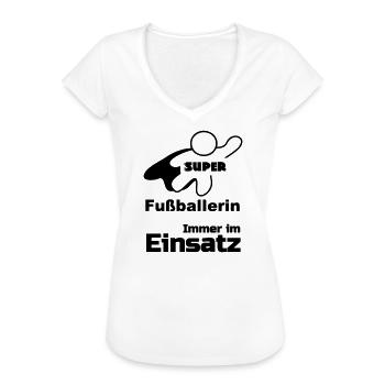 Super Fußballerin Fußball, Sport, Geschenk - Frauen Vintage T-Shirt - Weiß - Vorne - Danielle (179cm)