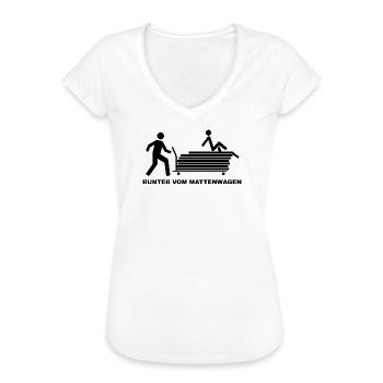 Mattenwagen - Frauen Vintage T-Shirt - Weiß - Vorne