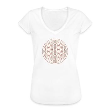 Blume des Lebens Muster Neon - Frauen Vintage T-Shirt - Weiß - Vorne - Danielle (179cm)