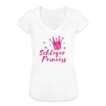Schlager Prinzessin Volksmusik Schlagerfan Krone - Frauen Vintage T-Shirt - Weiß - Vorne