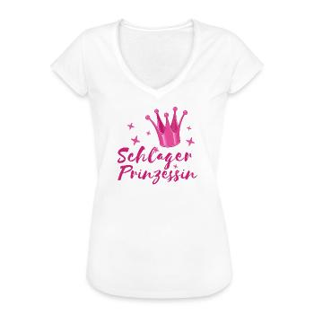 Schlager Prinzessin Statement Volksmusik Fan - Frauen Vintage T-Shirt - Weiß - Vorne