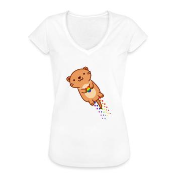 Cute Queer Otter in Otter space - Frauen Vintage T-Shirt - Weiß - Vorne