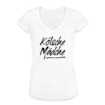Kölsche Mädche / Karneval in Köln / Kölsch & Kölle - Frauen Vintage T-Shirt - Weiß - Vorne
