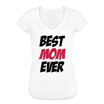 Best Mom Ever - Vintage-T-shirt dam - vit - Fram