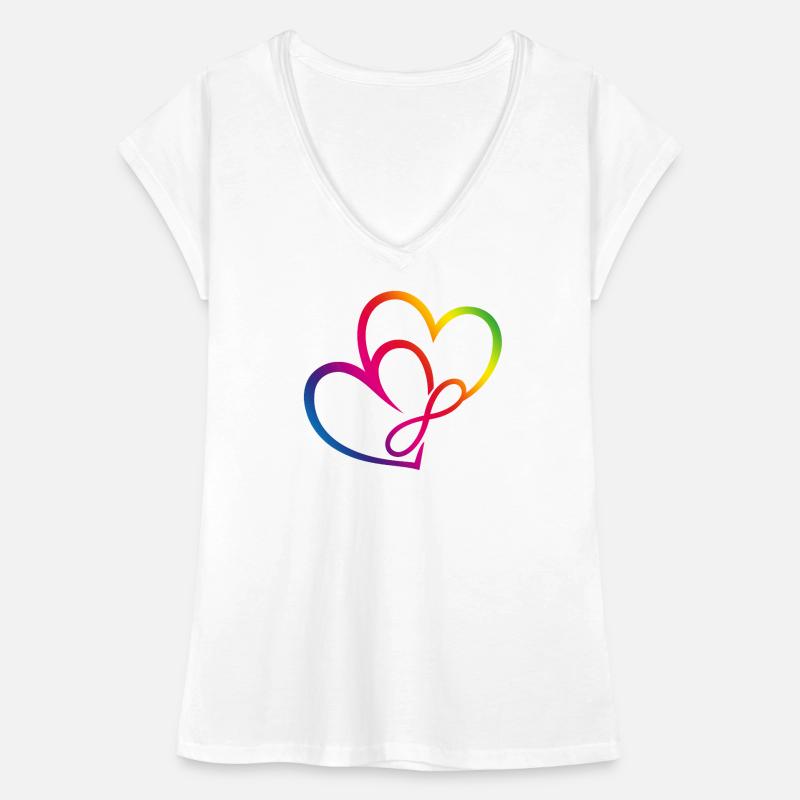 Two Hearts Rainbow Infinity Love CSD LGBT Women's Vintage T-Shirt