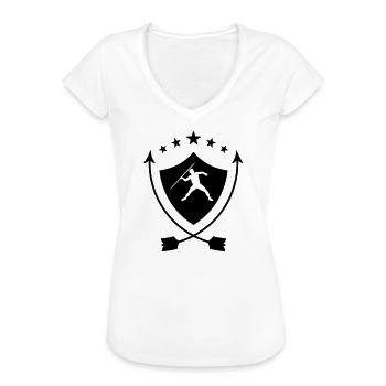 Lancer de Disque / Poids / Javelot / Marteau - T-shirt vintage Femme - blanc - Devant - Danielle (179cm)