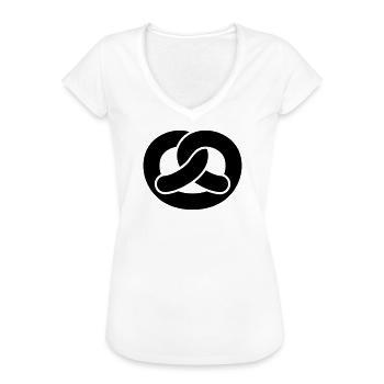 Brezel - Frauen Vintage T-Shirt - Weiß - Vorne - Danielle (179cm)