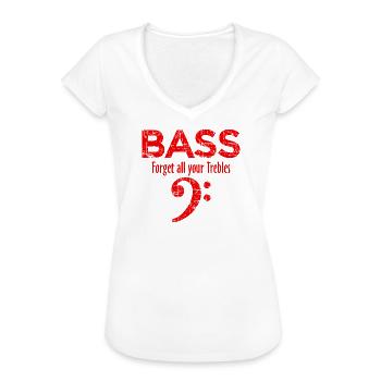 BASS Forget all your trebles (Vintage/Rot) - Frauen Vintage T-Shirt - Weiß - Vorne