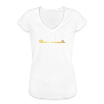 Düsseldorfer Skyline Düsseldorf (Vintage Goldgelb) - Frauen Vintage T-Shirt - Weiß - Vorne