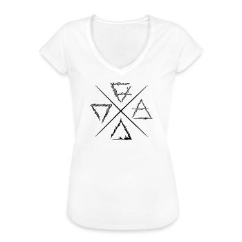Vier Elemente Symbole - Frauen Vintage T-Shirt - Weiß - Vorne - Danielle (179cm)
