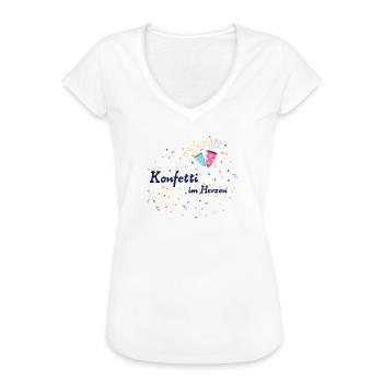 Konfetti im Herzen - Frauen Vintage T-Shirt - Weiß - Vorne